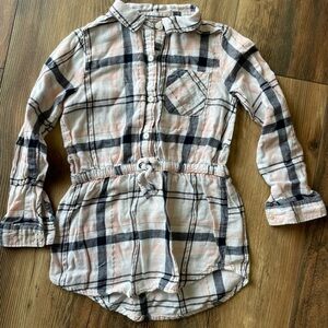 Girls OshKosh B'gosh Pink and Blue Plaid Button Down Shirt